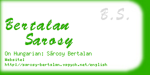 bertalan sarosy business card