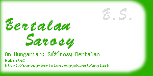 bertalan sarosy business card